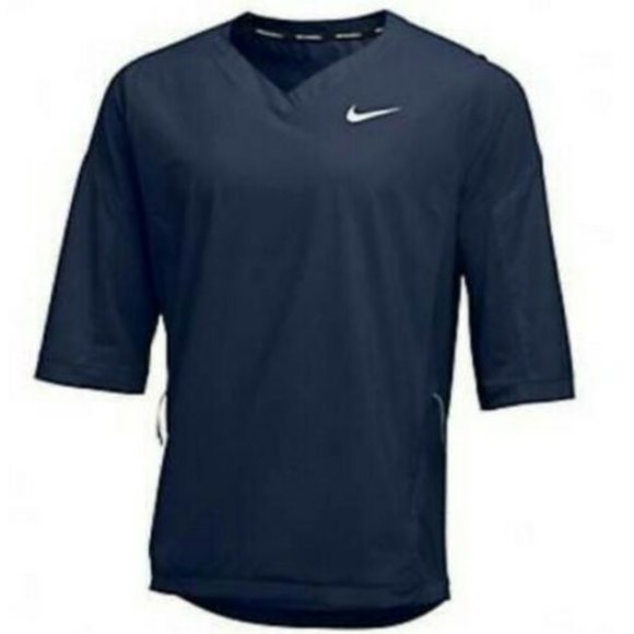Nike Hot 3/4 Sleeve Baseball jersey Batting Practice 897383-419 Navy Blue - Picture 6 of 7